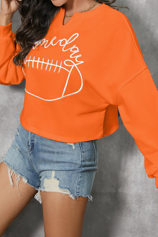 GAME DAY Football Cropped Sweatshirt